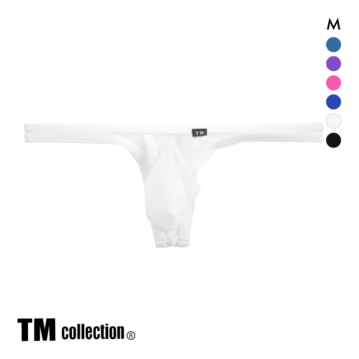 ティーエム コレクション Clearskin カップぷっくり Tバックビキニ マックスバルジ モッコリ 透け メンズ ブリーフ セクシー 前閉じ(WH-ホワイト-M)