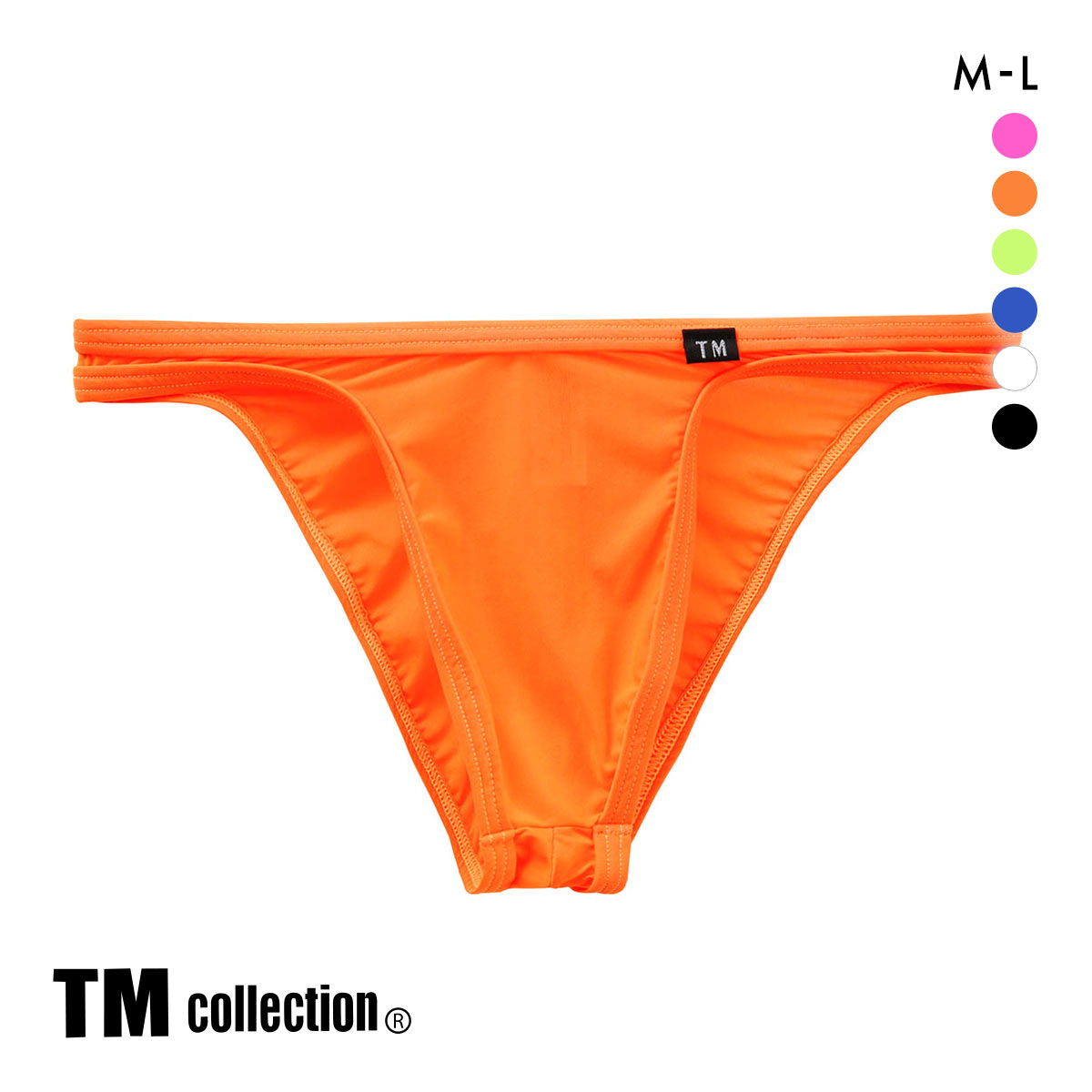 ティーエム コレクション Clearskin Simple fit バックシームビキニ ML 透け メンズ ビキニ ハーフバック ブリーフ セクシー 前閉じ(OR-オレンジ-M)