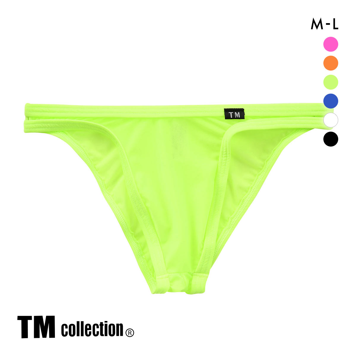 ティーエム コレクション Clearskin Simple fit バックシームビキニ ML 透け メンズ ビキニ ハーフバック ブリーフ セクシー 前閉じ(GR-グリーン-M)