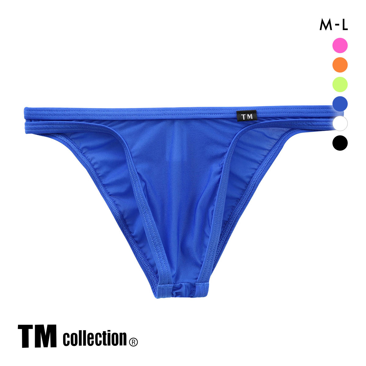 ティーエム コレクション Clearskin Simple fit バックシームビキニ ML 透け メンズ ビキニ ハーフバック ブリーフ セクシー 前閉じ(BU-ブルー-M)