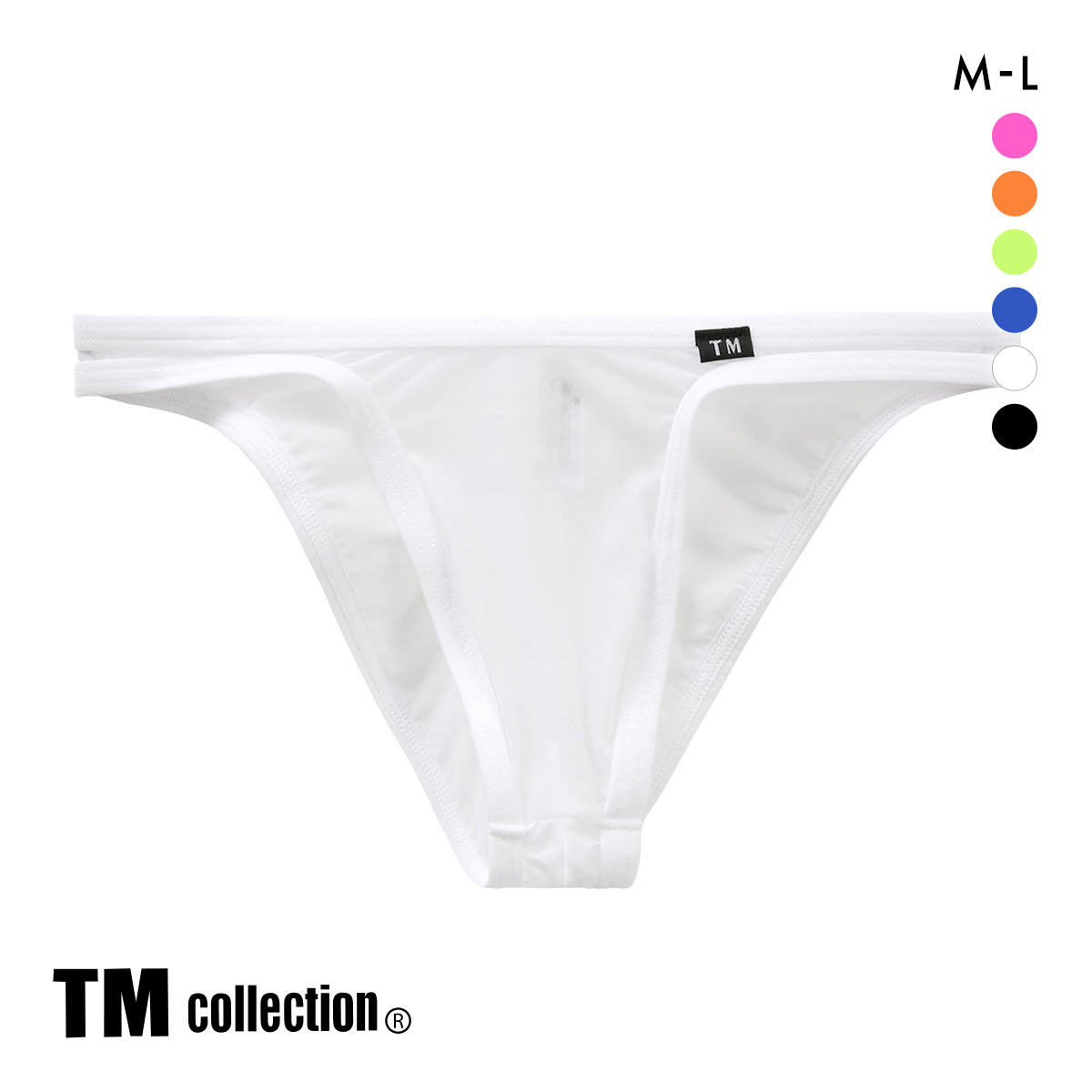 ティーエム コレクション Clearskin Simple fit バックシームビキニ ML 透け メンズ ビキニ ハーフバック ブリーフ セクシー 前閉じ(WH-ホワイト-M)