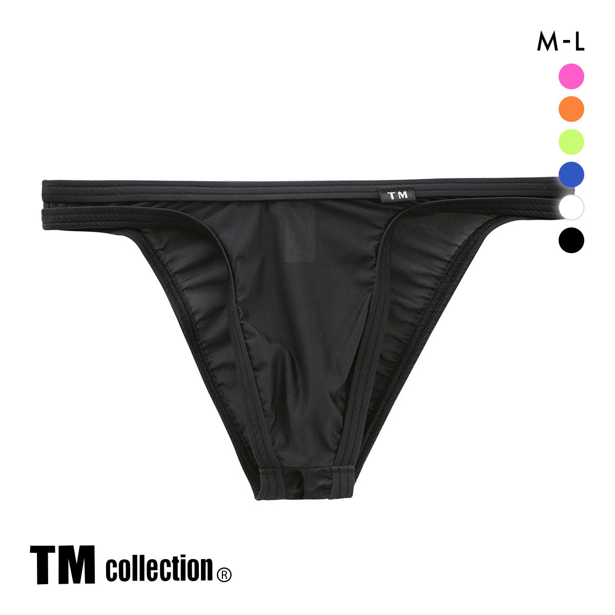 ティーエム コレクション Clearskin Simple fit バックシームビキニ ML 透け メンズ ビキニ ハーフバック ブリーフ セクシー 前閉じ(BK-ブラック-M)