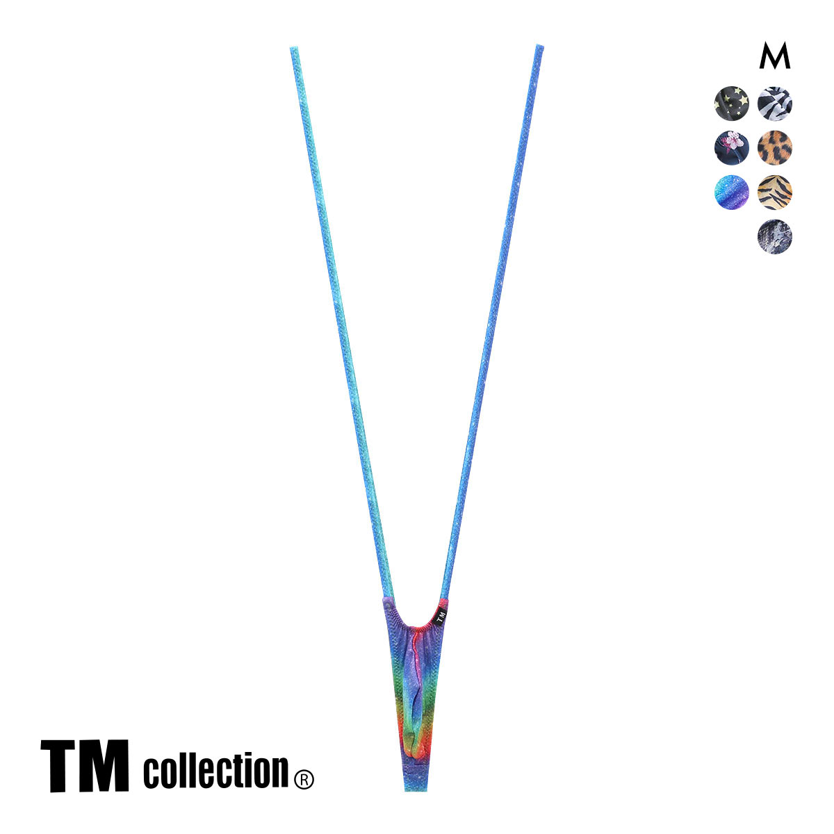 ティーエム コレクション YKS Variety of patterns もっこりシャープ サスペンダー Tバック M メンズ ビキニ ブリーフ セクシー(RA-レインボー-M)