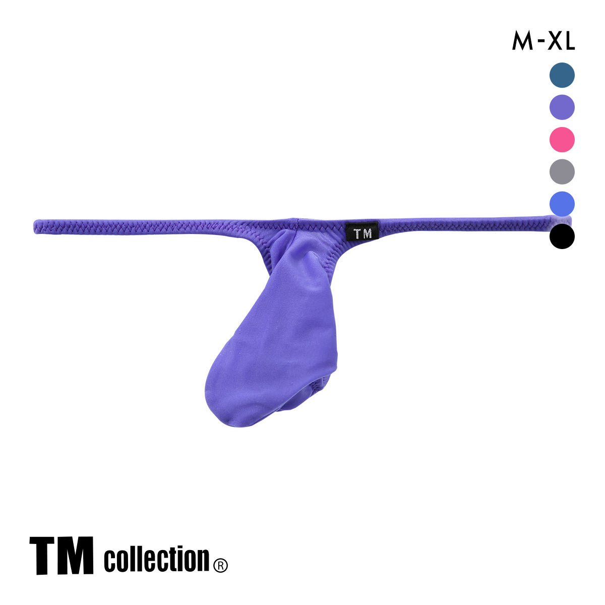 ティーエム コレクション NewT2M2 JUST IMPACT Tバック M-XL 透け モッコリ バルジ セクシー ビキニ メンズ TM collection(PU-パープル-M)