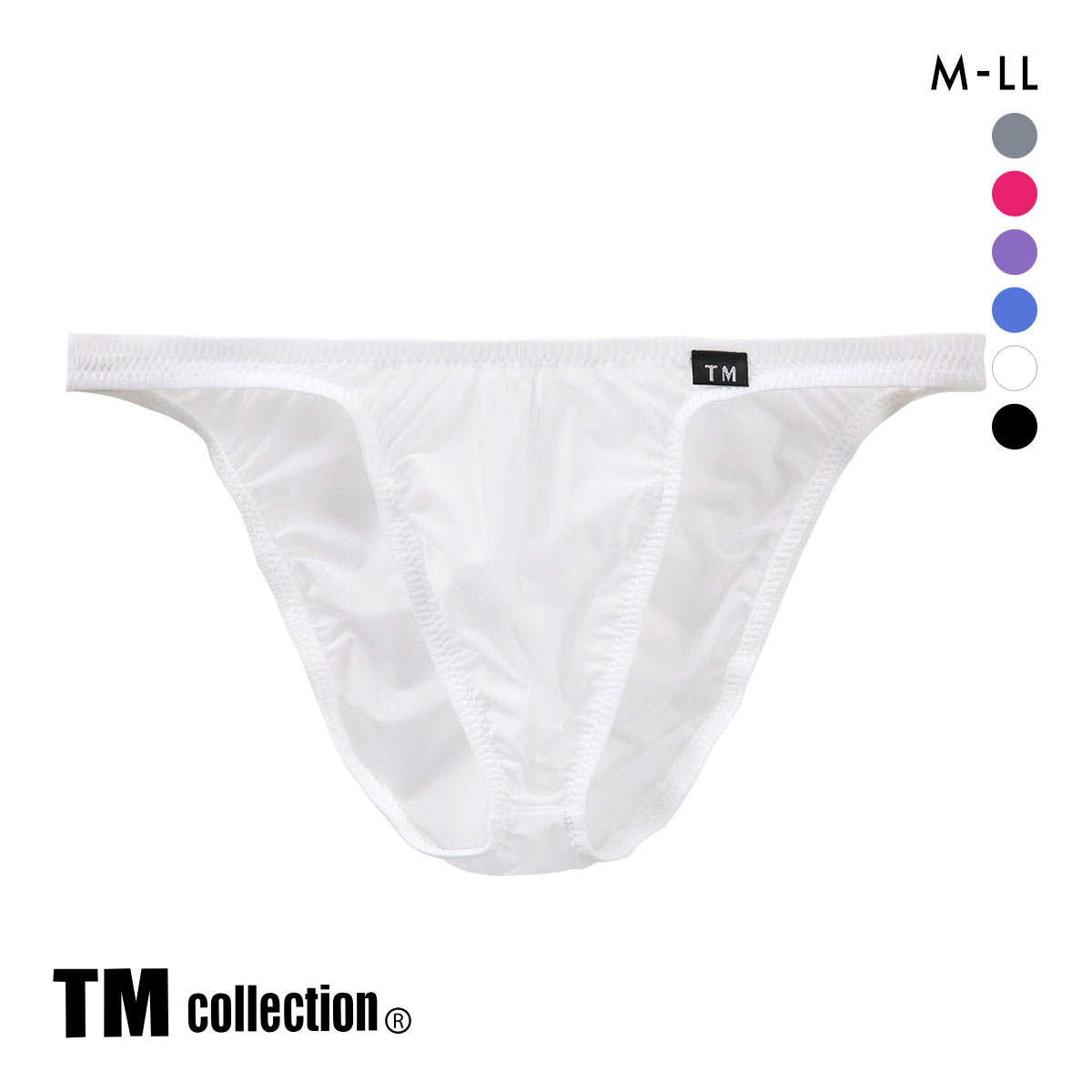 ティーエム コレクション Clearskin ウエストしっかり股下細め フルバック M L LL 透け メンズ ビキニ ブリーフ セクシー 前閉じ(WH-ホワイト-M)