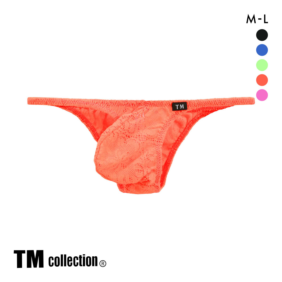 ティーエム コレクション Soft woolly lace もっこりシャープ ハーフバック ML メンズ 前とじ ビキニ 日本製 TM collection(RE-レッド-M)
