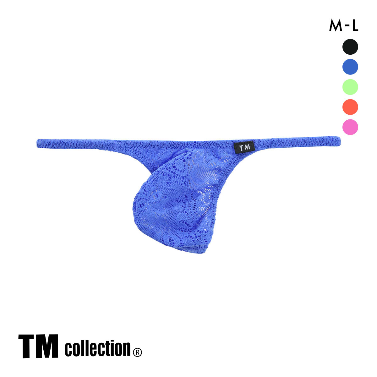 ティーエム コレクション Soft woolly lace もっこりシャープ Tバック TB M メンズ ビキニ Gスト TM collection(BU-ブルー-M)