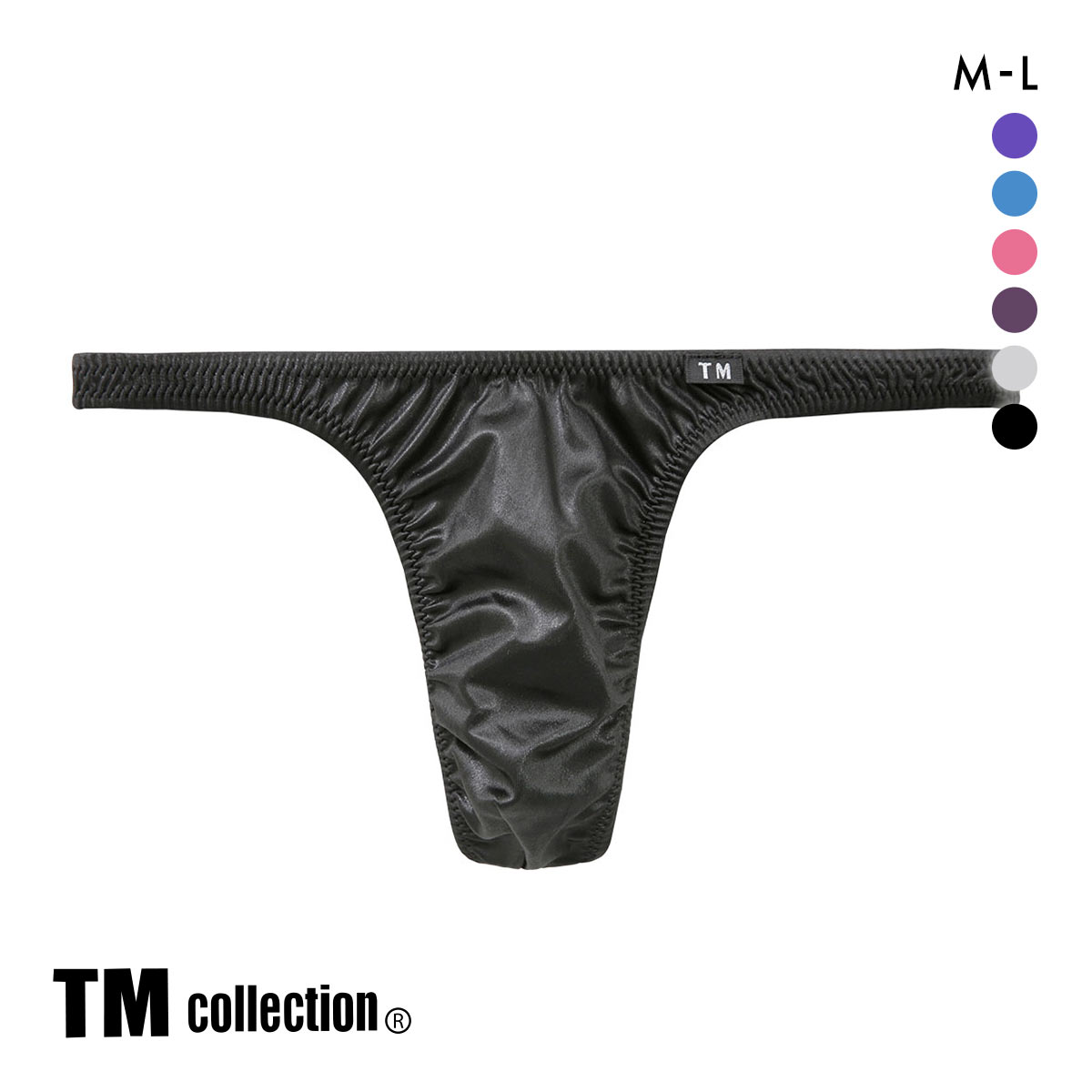 ティーエム コレクション YKS ハイレグ 股下細め Tバック M L メンズ ビキニ タンガ ソング セクシー 前閉じ(BK-ブラック-M)