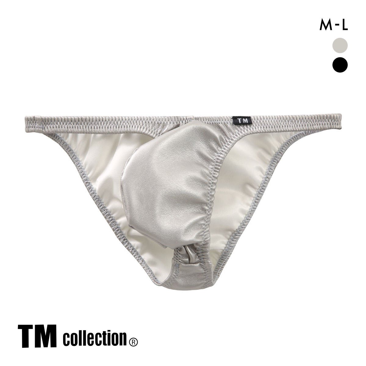 ティーエム コレクション Synthetic leather ハイレッグバルジ ハーフバック ビキニ M L メンズ Bulge ブリーフ セクシー 前閉じ