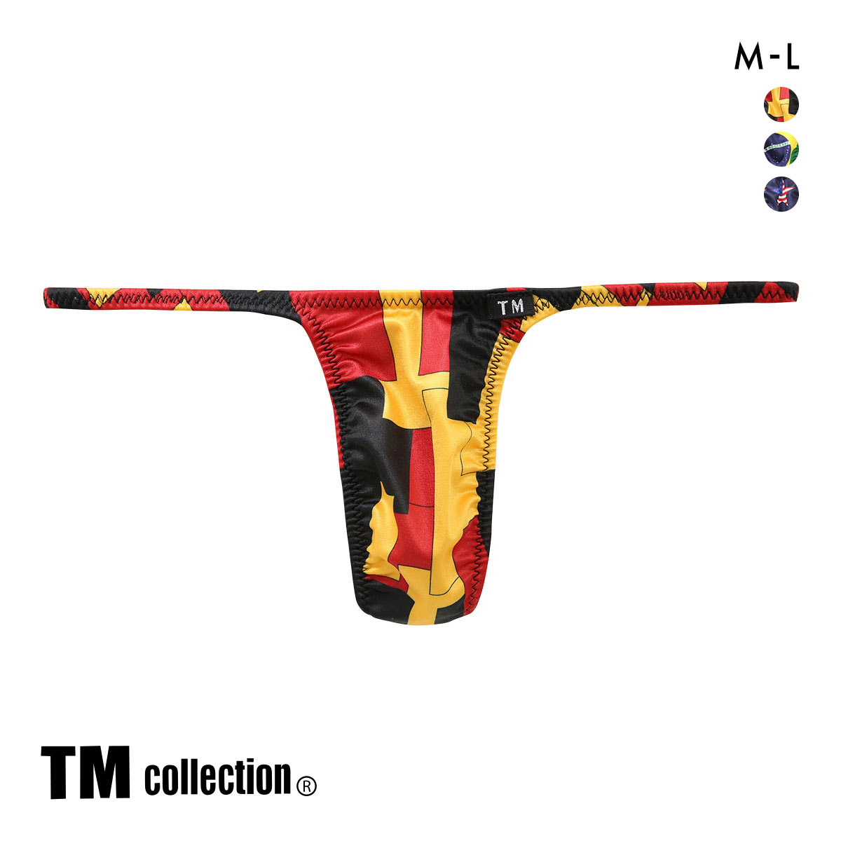 ティーエム コレクション YKS National Flag ハギナシシャープ Tバック ML メンズ ビキニ ブリーフ セクシー TM collection(BK-ブラック-M)
