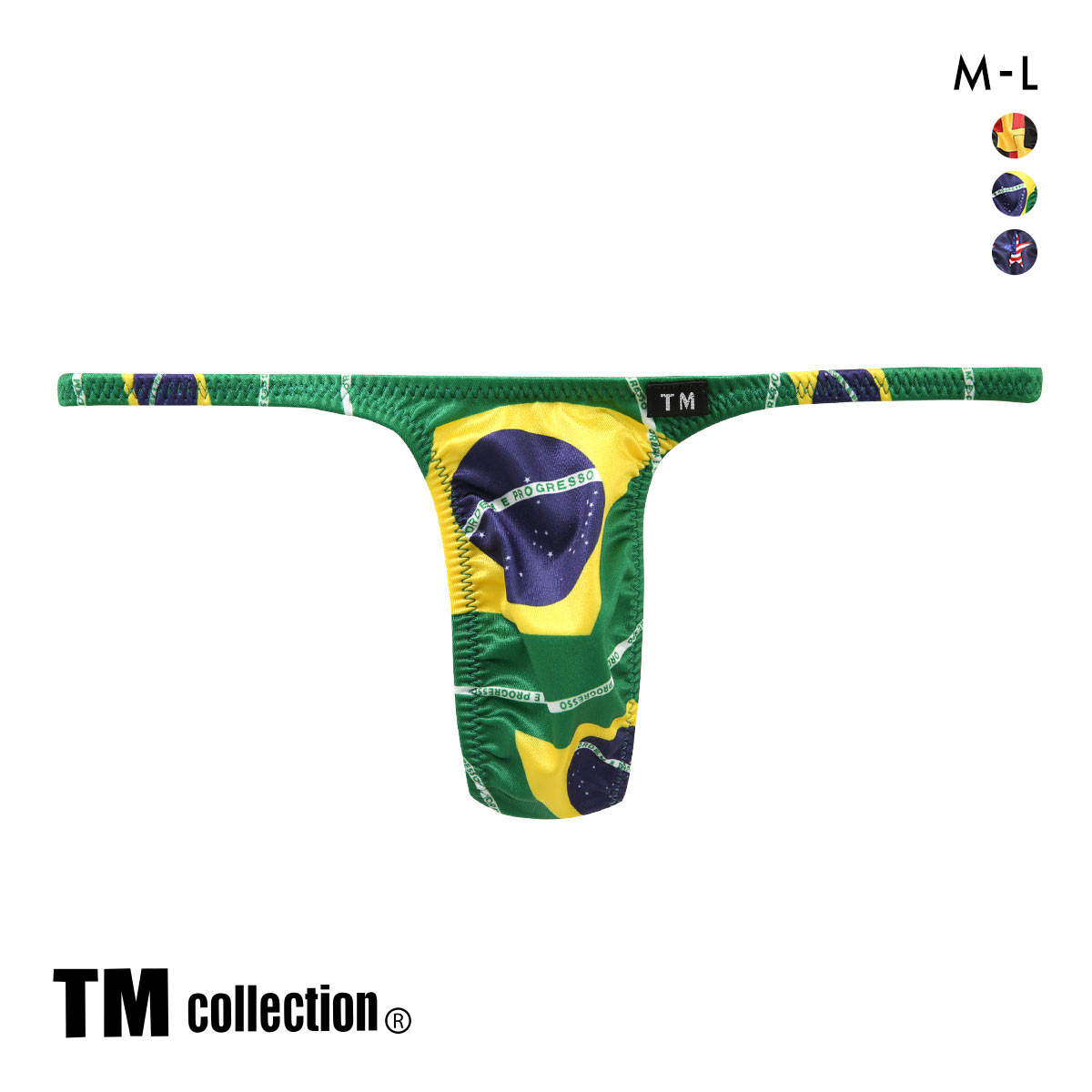 ティーエム コレクション YKS National Flag ハギナシシャープ Tバック ML メンズ ビキニ ブリーフ セクシー TM collection(GR-グリーン-M)