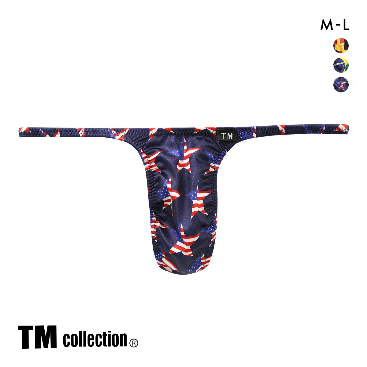 ティーエム コレクション YKS National Flag ハギナシシャープ Tバック ML メンズ ビキニ ブリーフ セクシー TM collection(NV-ネイビー-M)