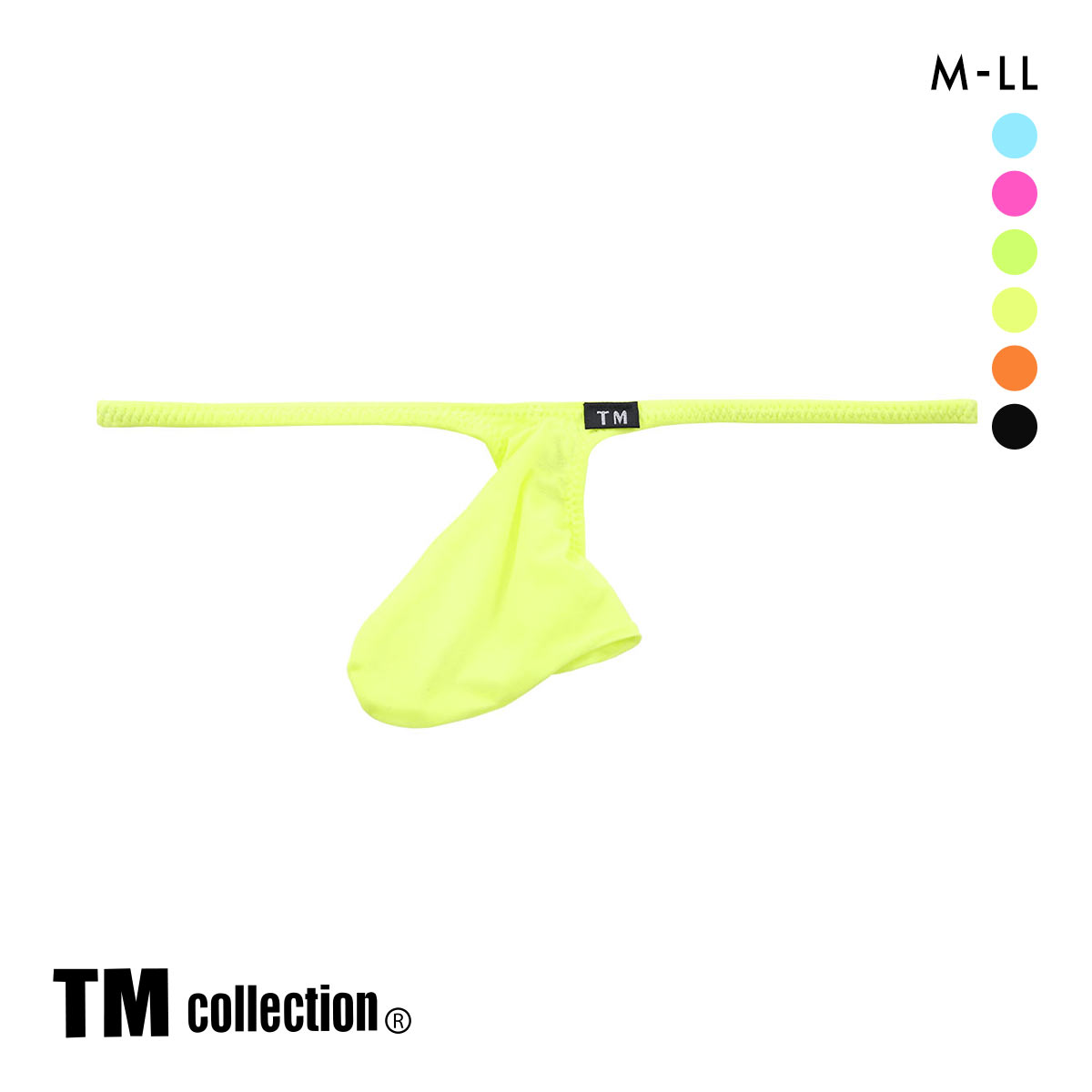 ティーエム コレクション Clearskin JUST IMPACT 2 Tバック M L LL 透け メンズ ビキニ ブリーフ セクシー 前閉じ TM collection(YE-イエロー-M)