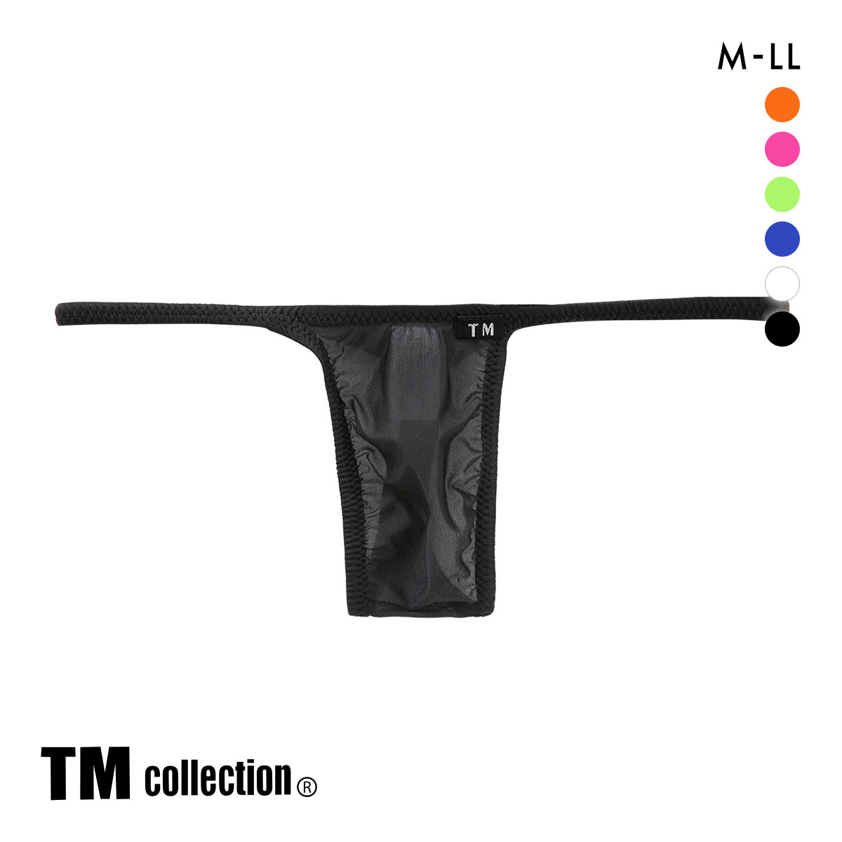 ティーエム コレクション Clearskin ハギナシシャープ Tバック M L LL 透け メンズ ビキニ ブリーフ セクシー 前閉じ TM collection(BK-ブラック-M)