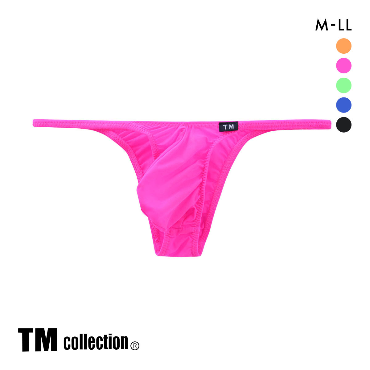 ティーエム コレクション Clearskin もっこりシャープ highrise ハーフバック M L LL 透け メンズ ビキニ ブリーフ セクシー 前閉じ(PI-ピンク-M)