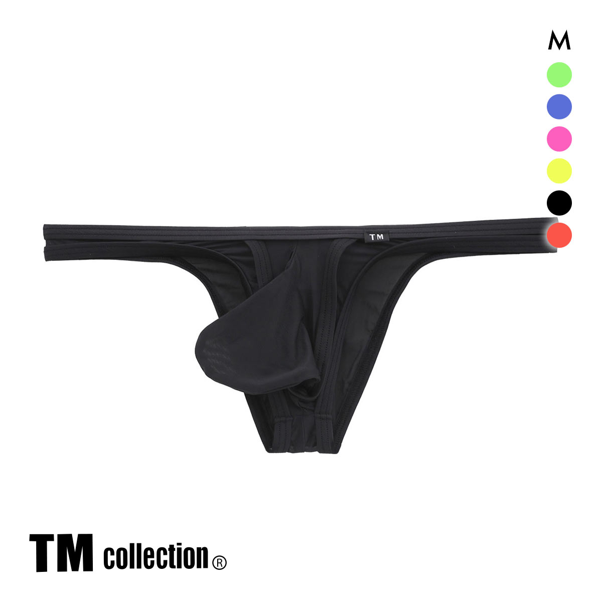 ティーエム コレクション Clearskin MAX Bulge カップぷっくり ビキニ M 透け メンズ バルジ ハーフバック ブリーフ セクシー 前閉じ(BK-ブラック-M)