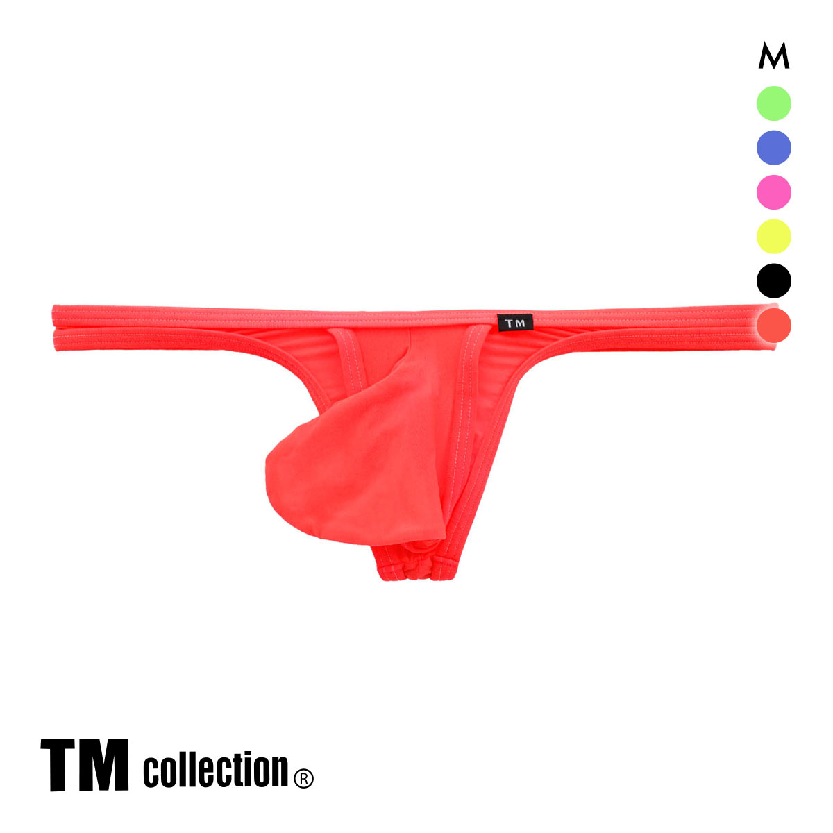 ティーエム コレクション Clearskin MAX Bulge カップぷっくり Tバック ビキニ M 透け メンズ バルジ セクシー 前閉じ TM collection(RE-レッド-M)