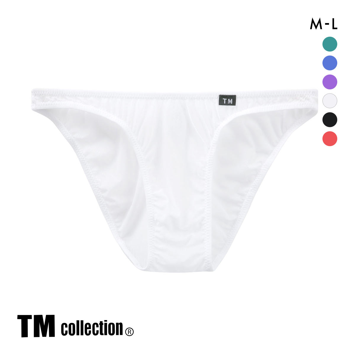 ティーエム コレクション Clearskin ハギナシ Standard fit フルバック M L 透け メンズ ビキニ ブリーフ セクシー 前閉じ(WH-ホワイト-M)