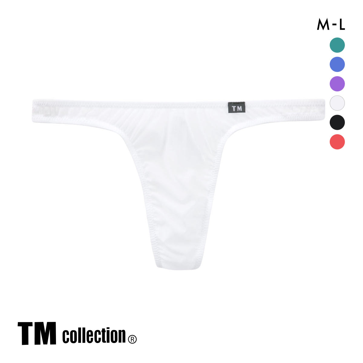 ティーエム コレクション Clearskin ハギナシ Standard fit Tバック M L 透け メンズ ビキニ ブリーフ セクシー 前閉じ TM collection(WH-ホワイト-M)