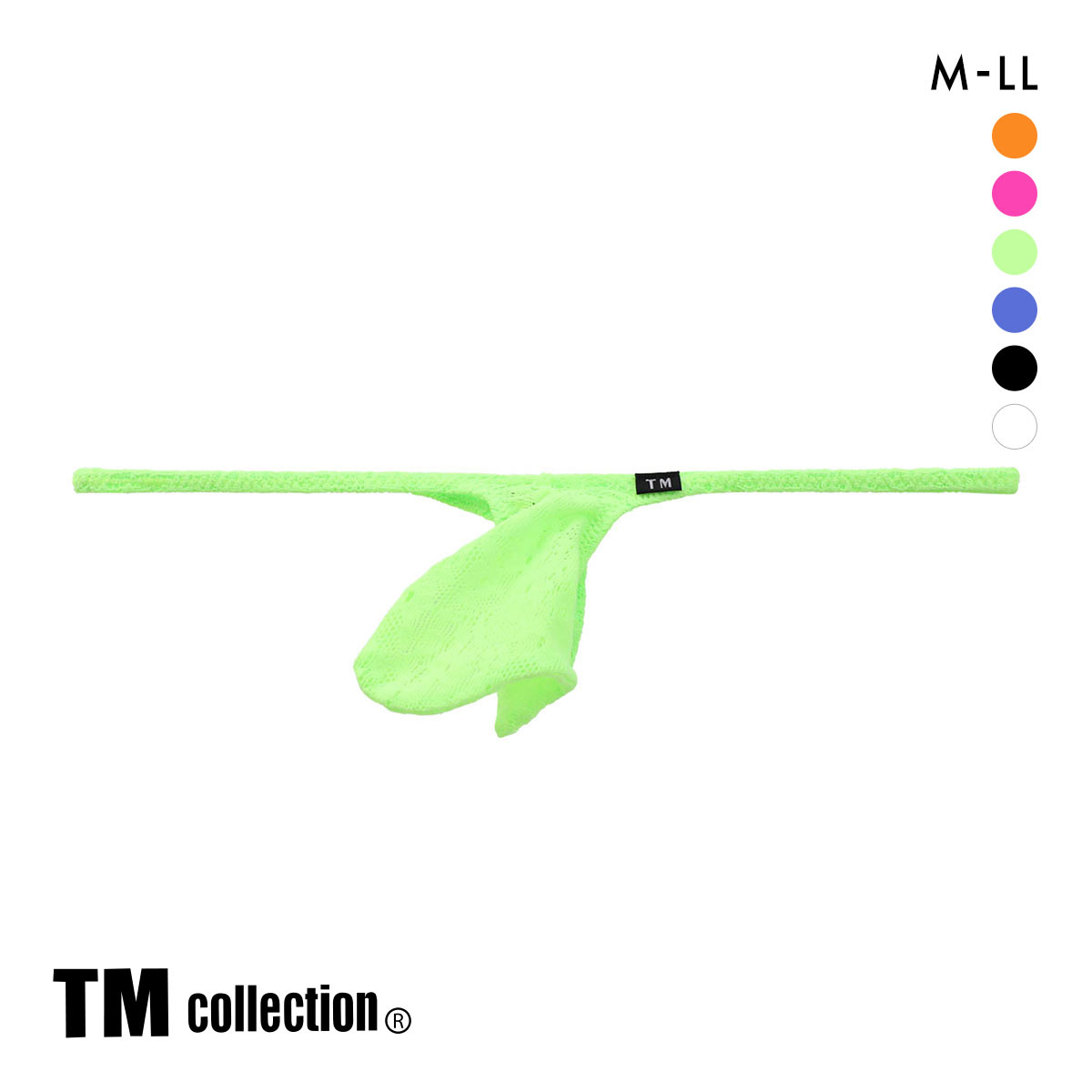 ティーエム コレクション Soft woolly lace JUST IMPACT Tバック ビキニ M L LL 総レース メンズ 日本製 TM collection(GR-グリーン-M)
