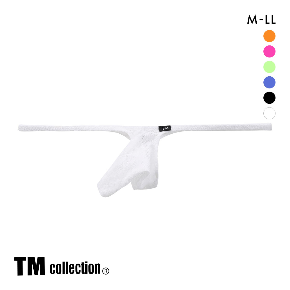 ティーエム コレクション Soft woolly lace JUST IMPACT Tバック ビキニ M L LL 総レース メンズ 日本製 TM collection(WH-ホワイト-M)