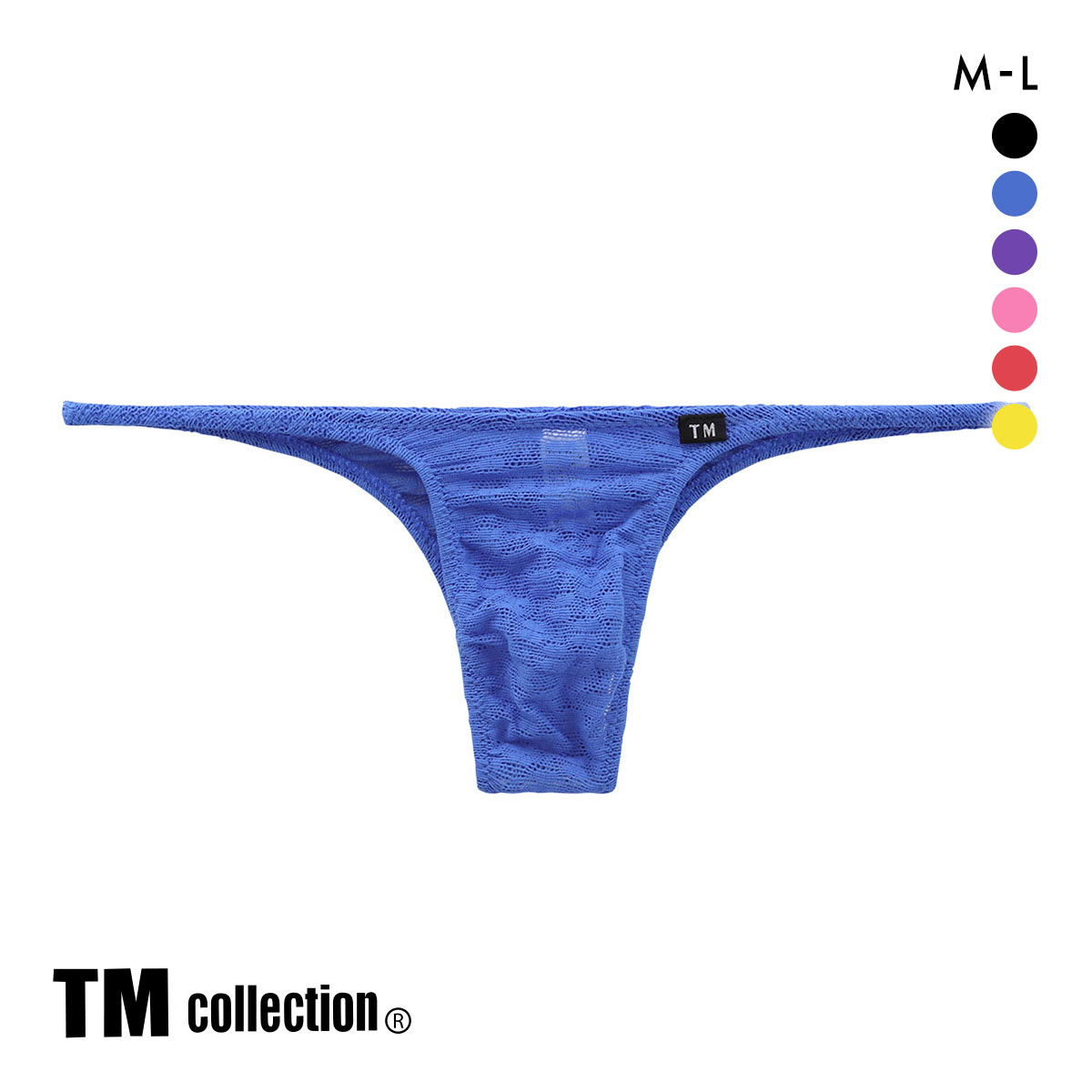 ティーエム コレクション Soft woolly lace ハギナシシャープ ハーフバック ML メンズ 前とじ ビキニ 日本製 TM collection(BU-ブルー-M)