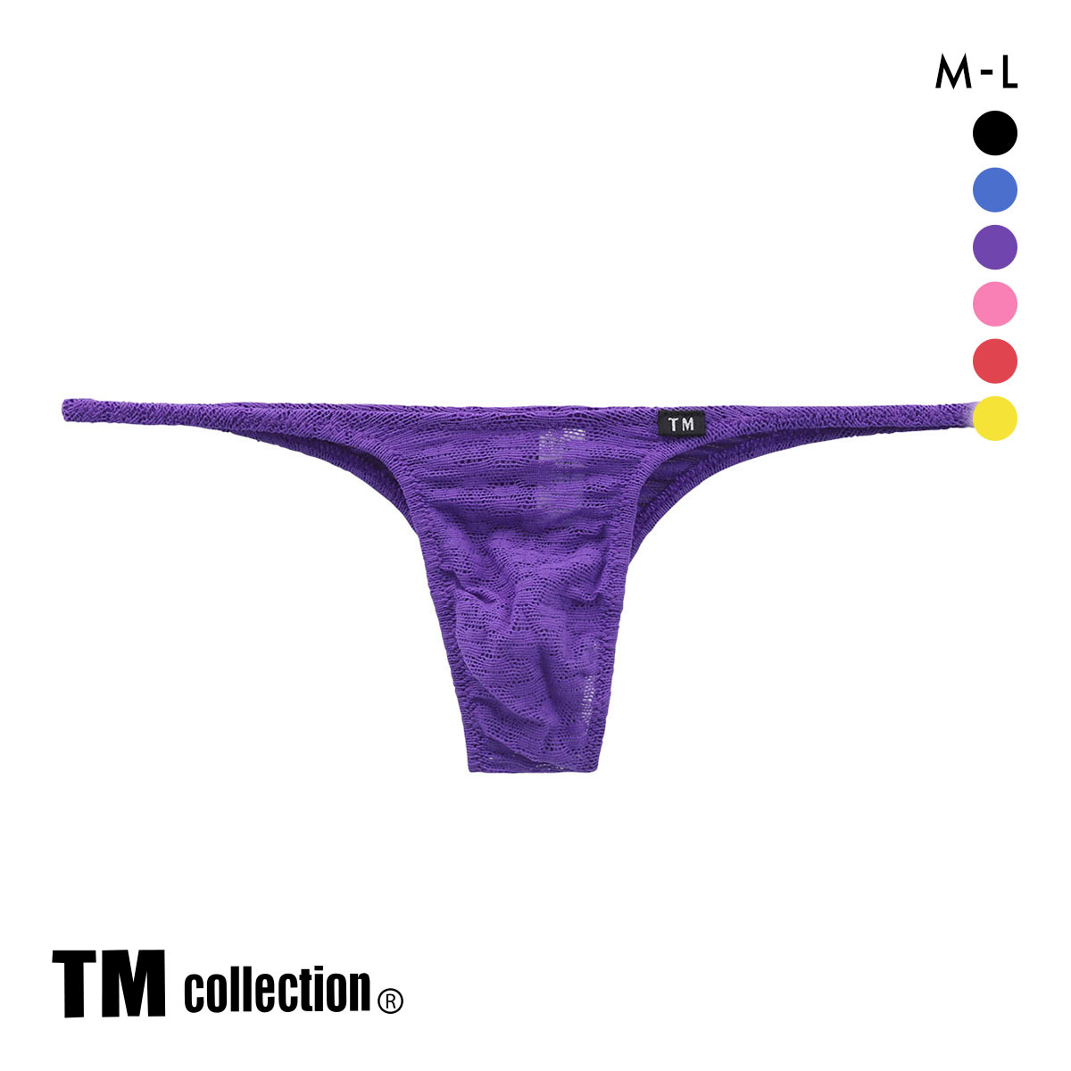 ティーエム コレクション Soft woolly lace ハギナシシャープ ハーフバック ML メンズ 前とじ ビキニ 日本製 TM collection(PU-パープル-M)