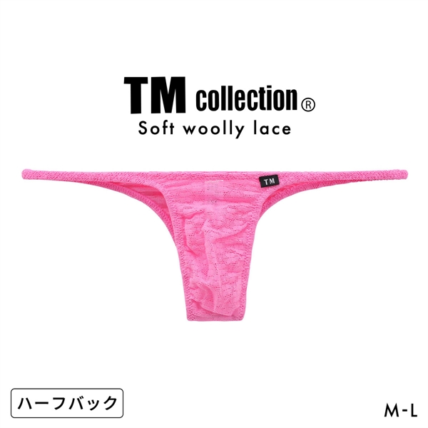 ティーエム コレクション Soft woolly lace ハギナシシャープ ハーフバック ML メンズ 前とじ ビキニ 日本製 TM collection