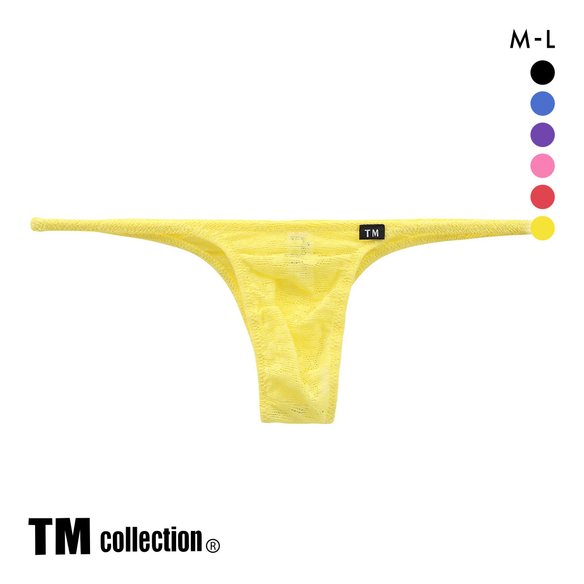ティーエム コレクション Soft woolly lace ハギナシシャープ ハーフバック ML メンズ 前とじ ビキニ 日本製 TM collection(YE-イエロー-M)