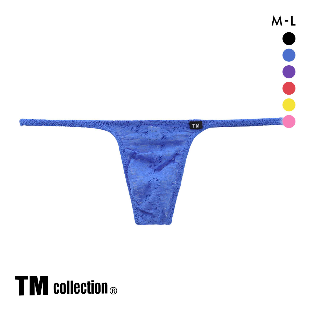 ティーエム コレクション Soft woolly lace ハギナシシャープ TB M メンズ ビキニ Tバック Gスト TM collection(BU-ブルー-M)