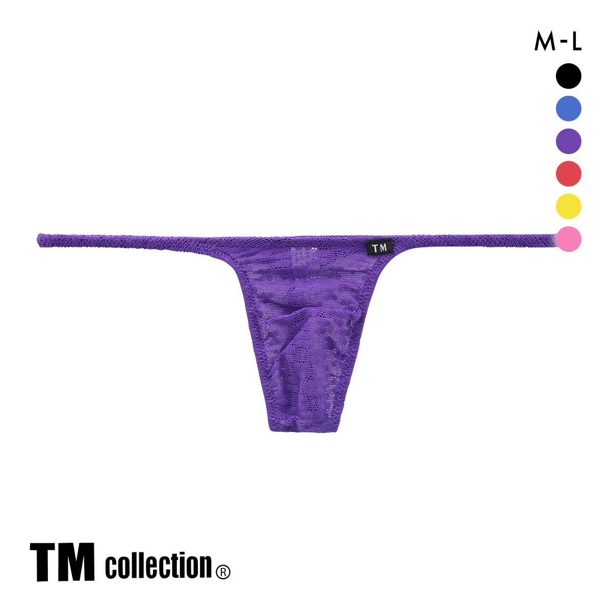 ティーエム コレクション Soft woolly lace ハギナシシャープ TB M メンズ ビキニ Tバック Gスト TM collection(PU-パープル-M)