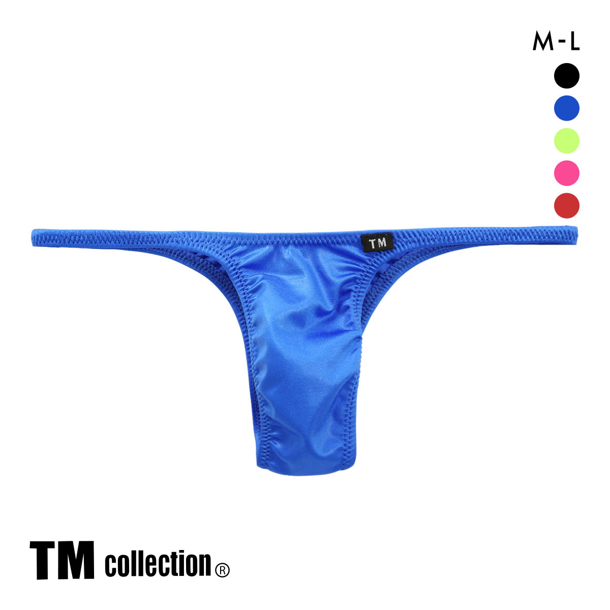 ティーエム コレクション 水着素材 sexy ML メンズ 前とじ ビキニブリーフ TM collection(BU-ブルー-M)