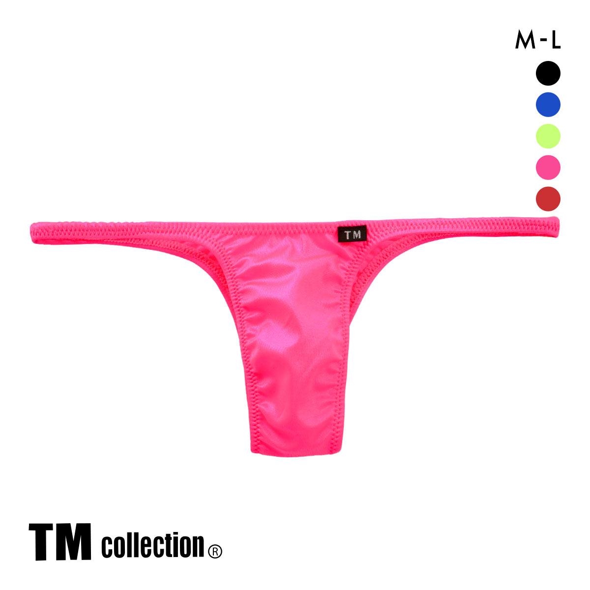 ティーエム コレクション 水着素材 sexy ML メンズ 前とじ ビキニブリーフ TM collection(PI-ピンク-M)