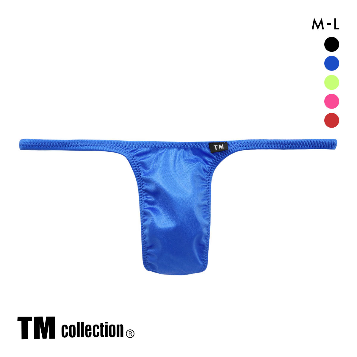 ティーエム コレクション 水着素材 sexy ML メンズ 前とじ Tバック TM collection(BU-ブルー-M)