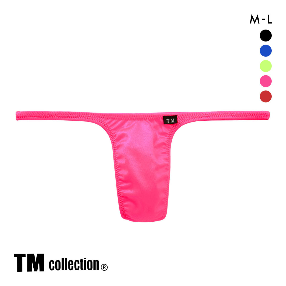 ティーエム コレクション 水着素材 sexy ML メンズ 前とじ Tバック TM collection(PI-ピンク-M)