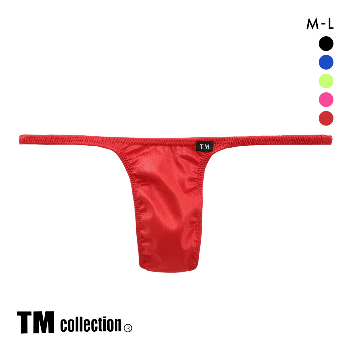 ティーエム コレクション 水着素材 sexy ML メンズ 前とじ Tバック TM collection(RE-レッド-M)