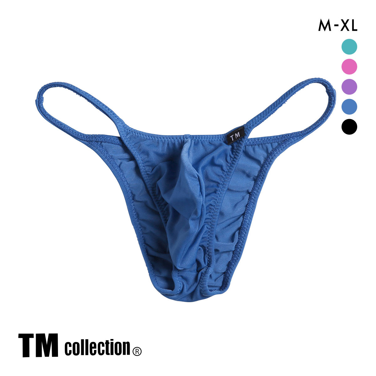 ティーエム コレクション TM collection × SHIROHATO コラボ NewT2M2 もっこりシャープ コンフォート ハーフバック ビキニ M L LL(BU-ブルー-M)