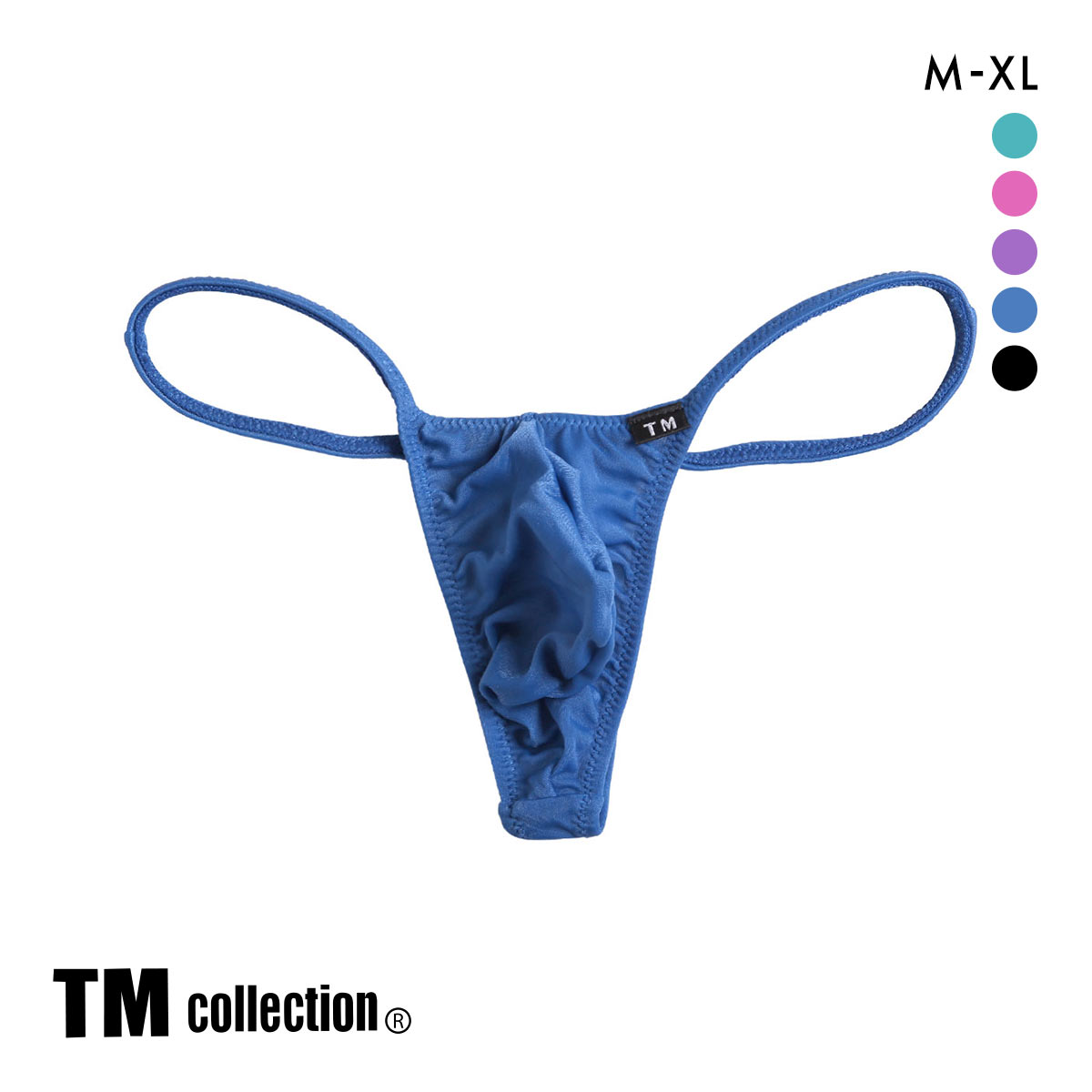 ティーエム コレクション TM collection × SHIROHATO コラボ NewT2M2 もっこりシャープ コンフォート Tバック ビキニ M L LL(BU-ブルー-M)