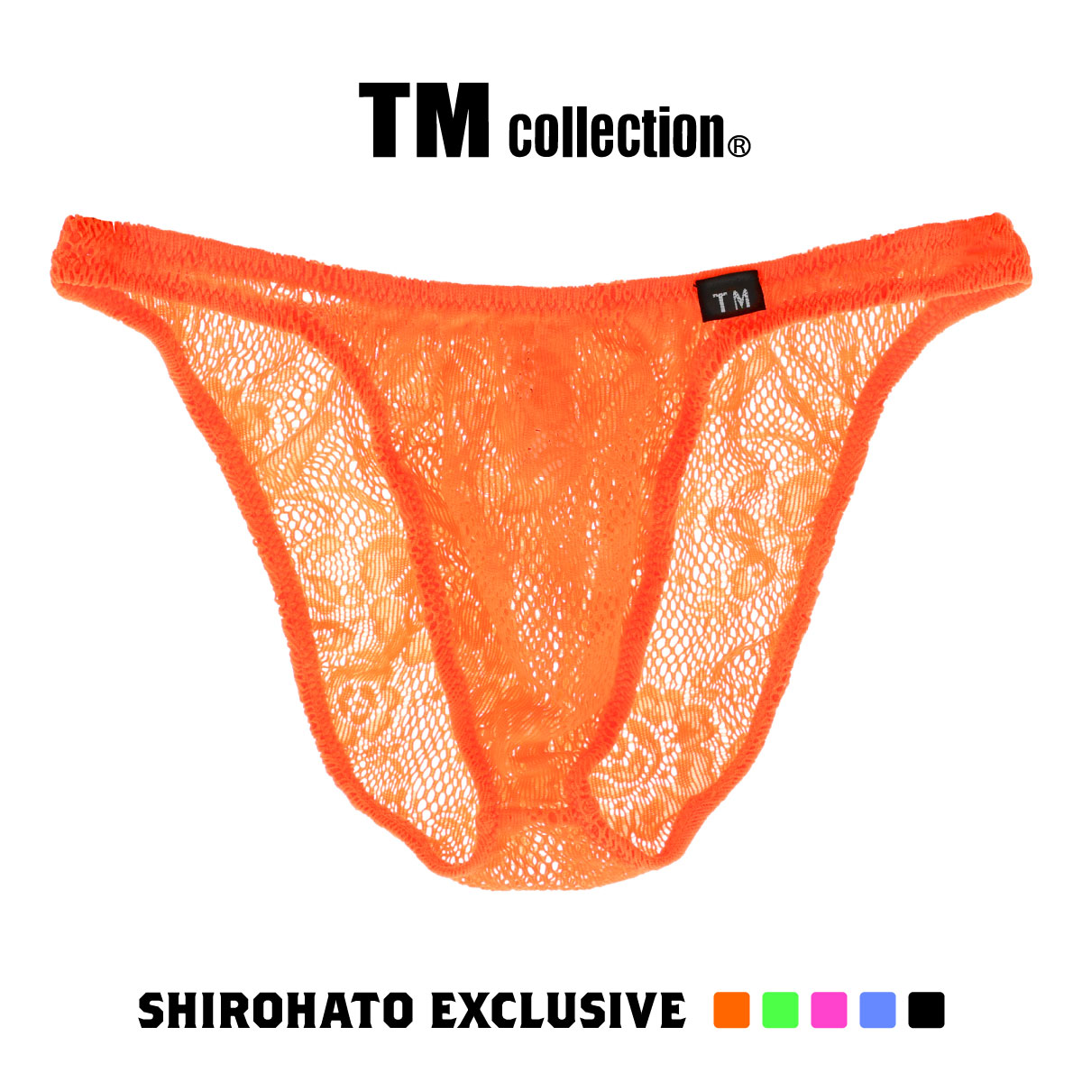 ティーエム コレクション TM collection × SHIROHATO コラボ ウーリーレース 股下細め ハーフバック ビキニ M L LL(OR-オレンジ-M)