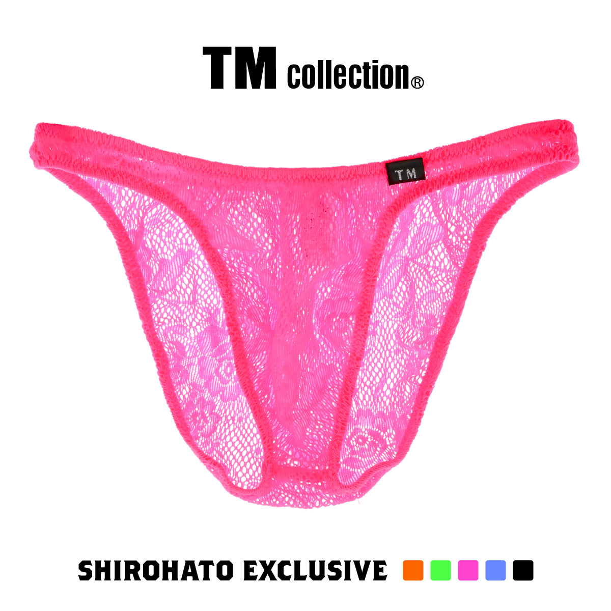 ティーエム コレクション TM collection × SHIROHATO コラボ ウーリーレース 股下細め ハーフバック ビキニ M L LL(PI-ピンク-M)