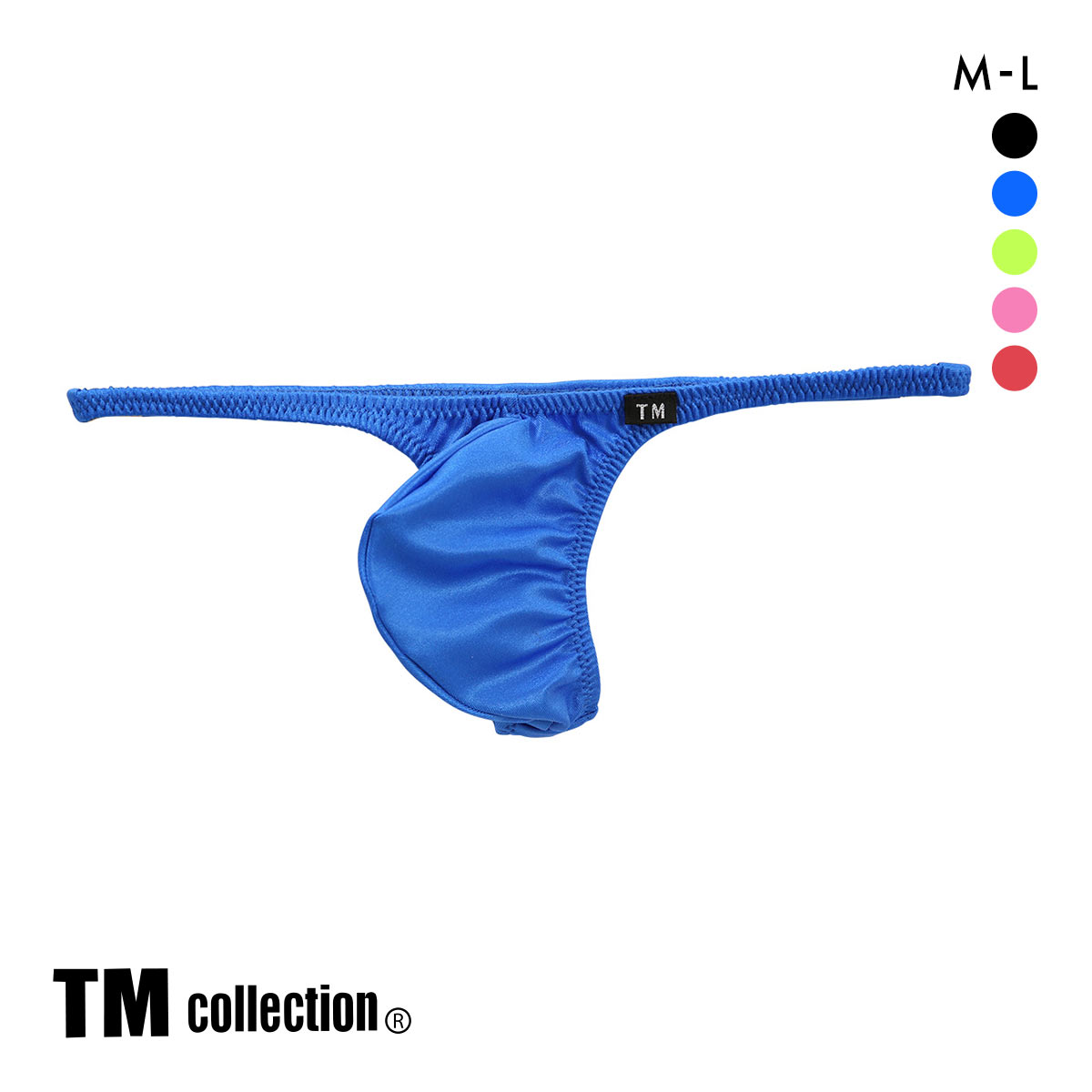 ティーエム コレクション 水着素材 sexy ML メンズ 前とじ Tバック TM collection(BU-ブルー-M)