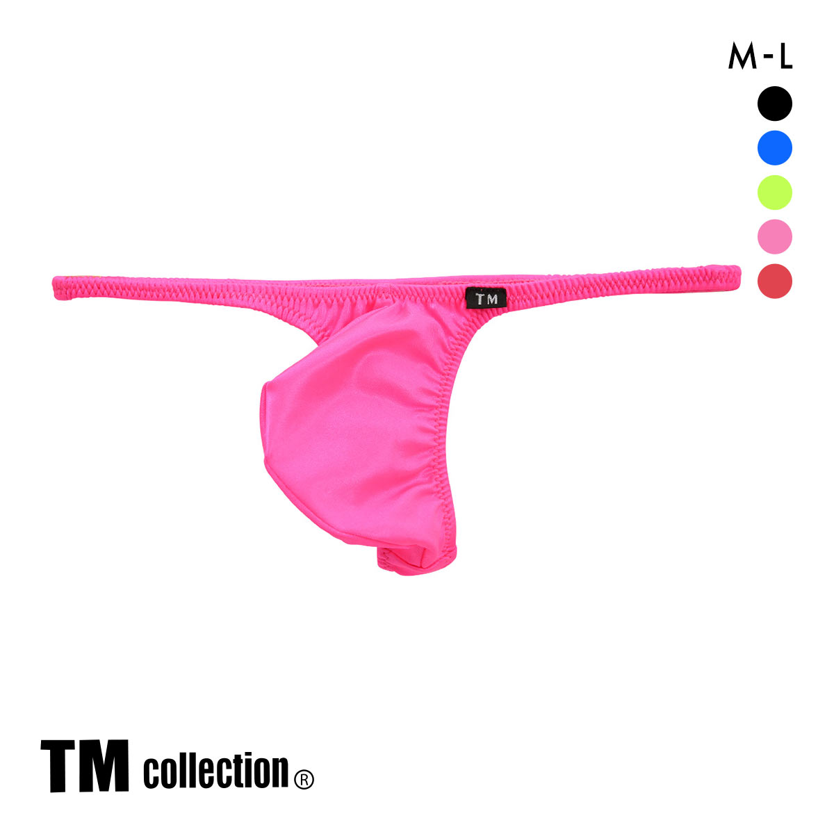ティーエム コレクション 水着素材 sexy ML メンズ 前とじ Tバック TM collection(PI-ピンク-M)