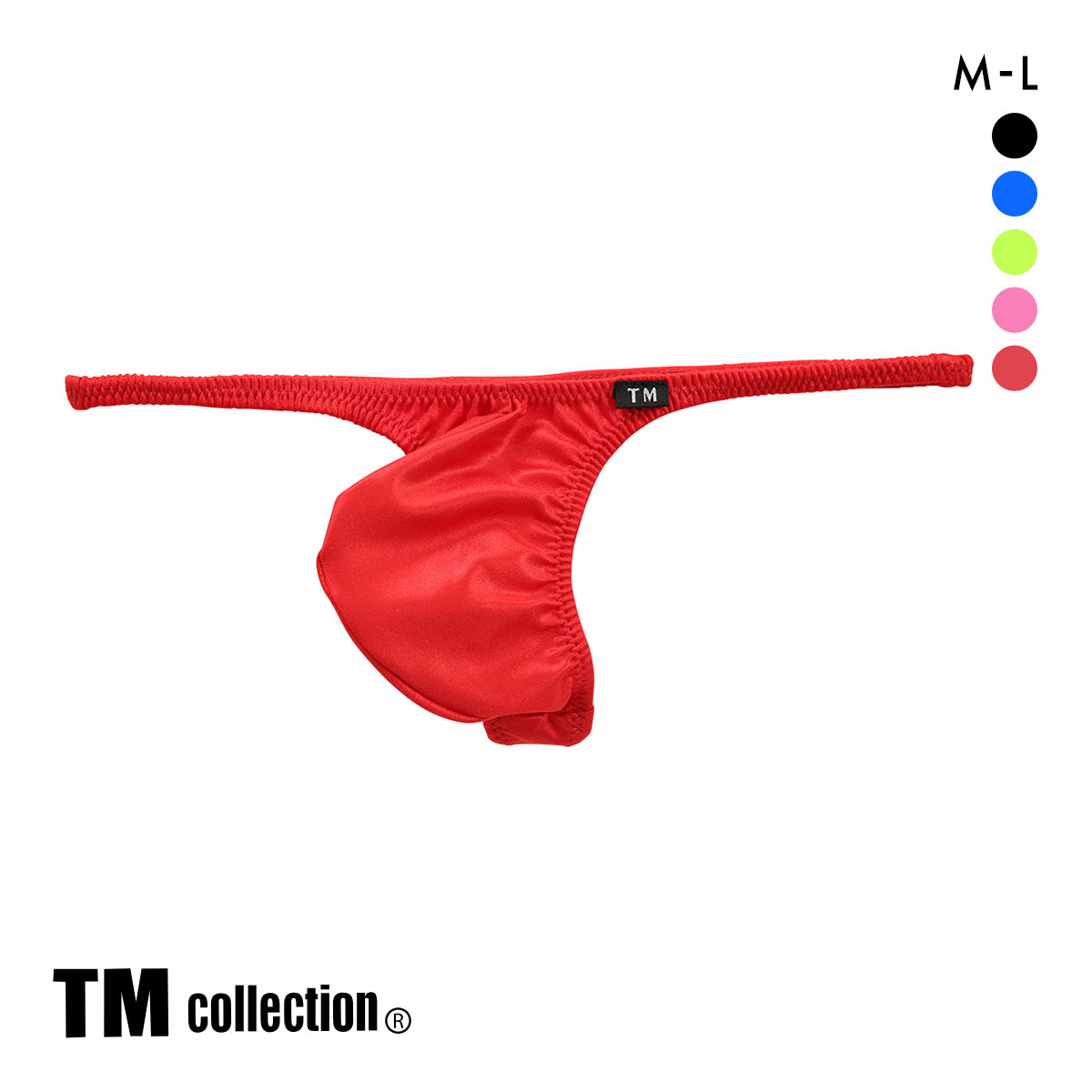 ティーエム コレクション 水着素材 sexy ML メンズ 前とじ Tバック TM collection(RE-レッド-M)