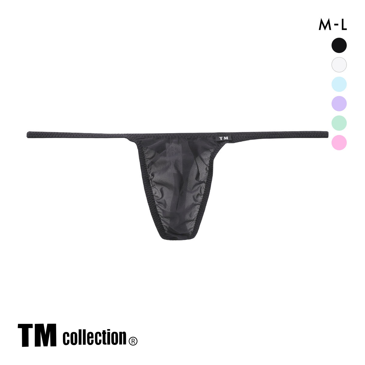 ティーエム コレクション Clearskin ハイレグハギナシシャープ ハギナシシャープ Tバック メンズ ビキニ 日本製 TM collection(BK-ブラック-M)