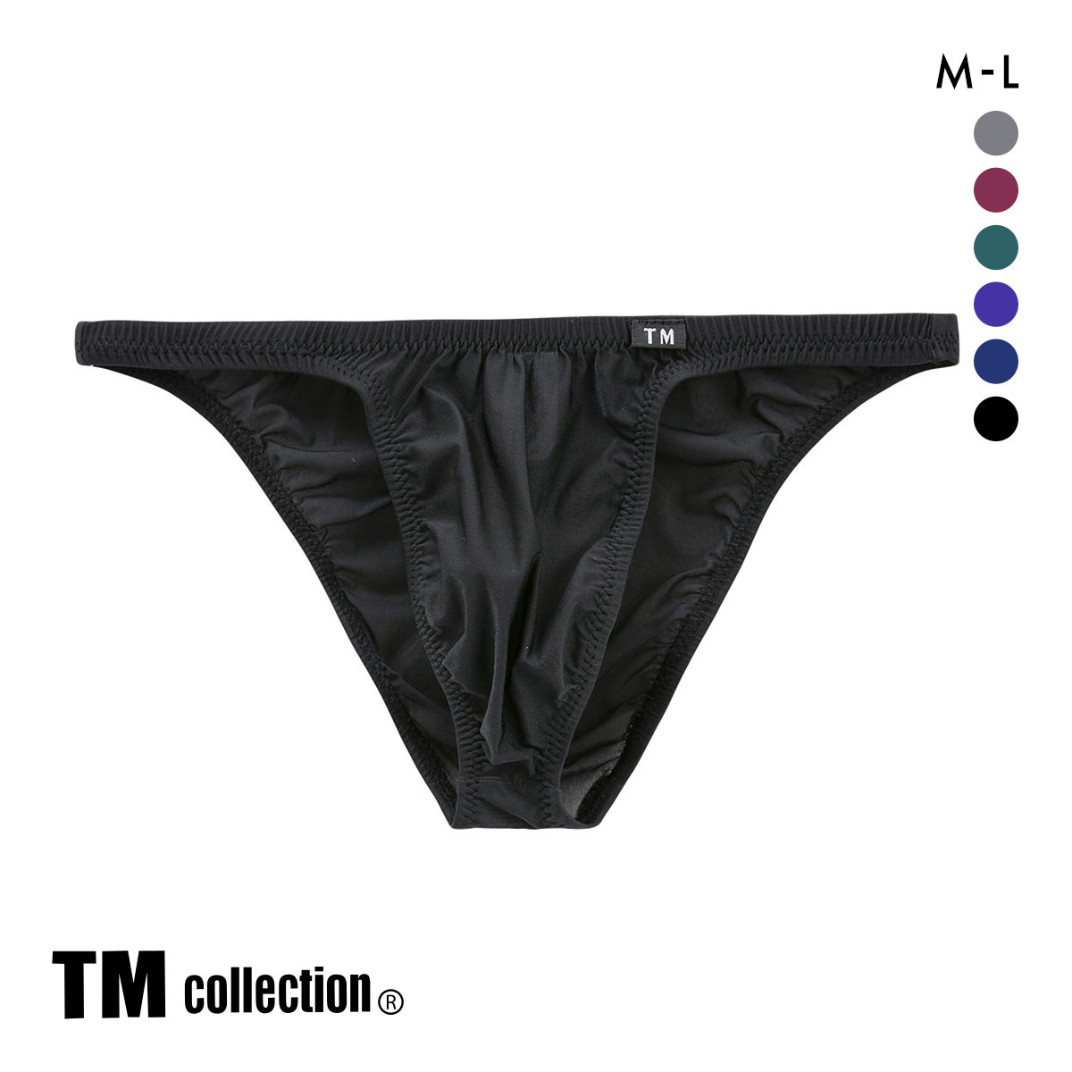 ティーエム コレクション Clearskin 股下細め ハーフバック DARK メンズ 日本製 TM collection(BK-ブラック-M)