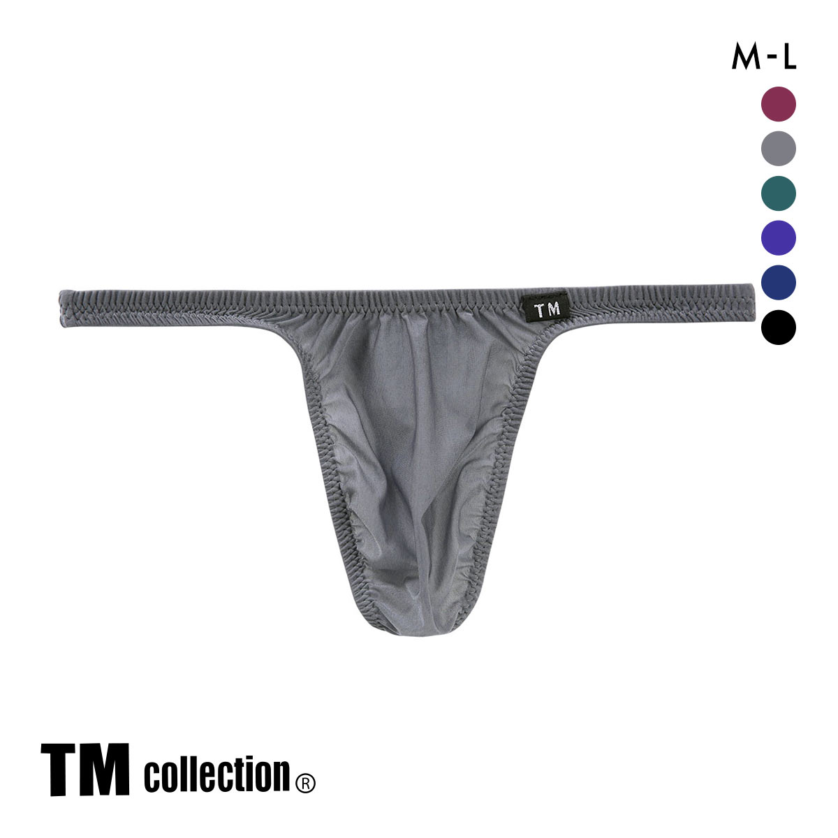 ティーエム コレクション Clearskin 股下細め DARK Tバック メンズ ビキニ 日本製 TM collection(GY-グレー-M)
