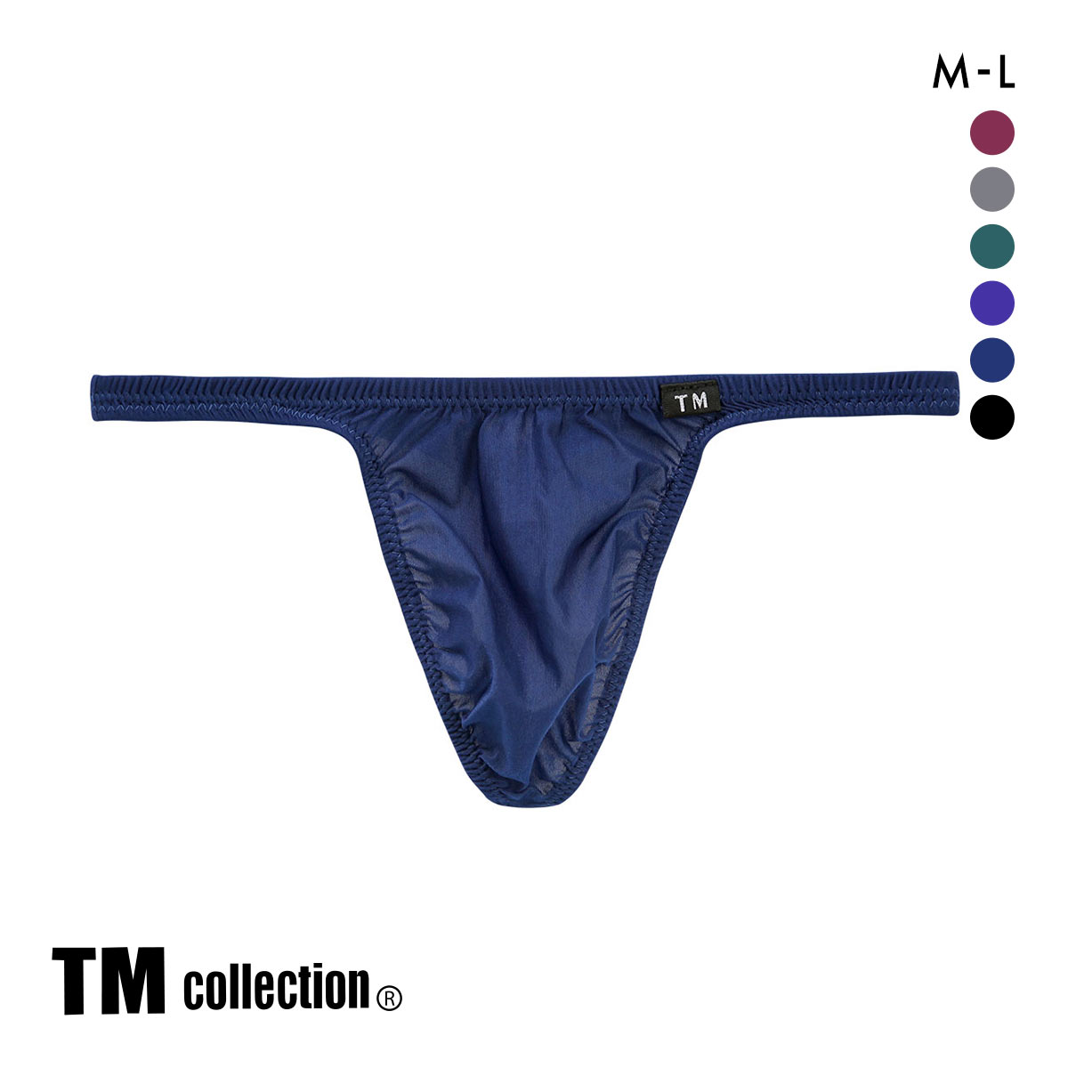 ティーエム コレクション Clearskin 股下細め DARK Tバック メンズ ビキニ 日本製 TM collection(NV-ネイビー-M)