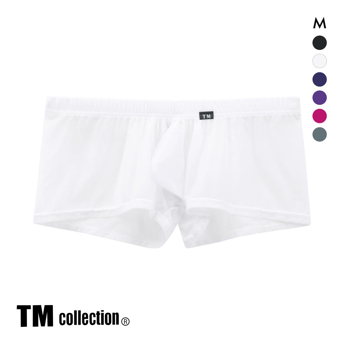 ティーエム コレクション Clearskin ウエストしっかり ローライズ ボクサー ML 透け メンズ セクシー 前閉じ TM collection(WH-ホワイト-M)