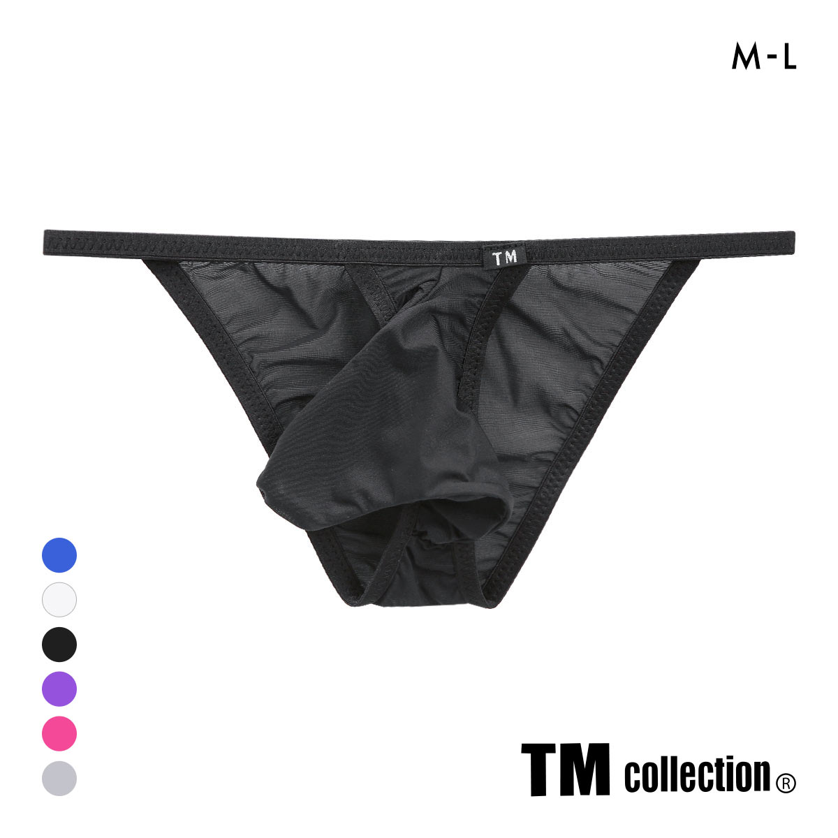 ティーエム コレクション Clearskin micro trim big bulge HB NINE ハーフバック ビキニ(BK-ブラック-M)
