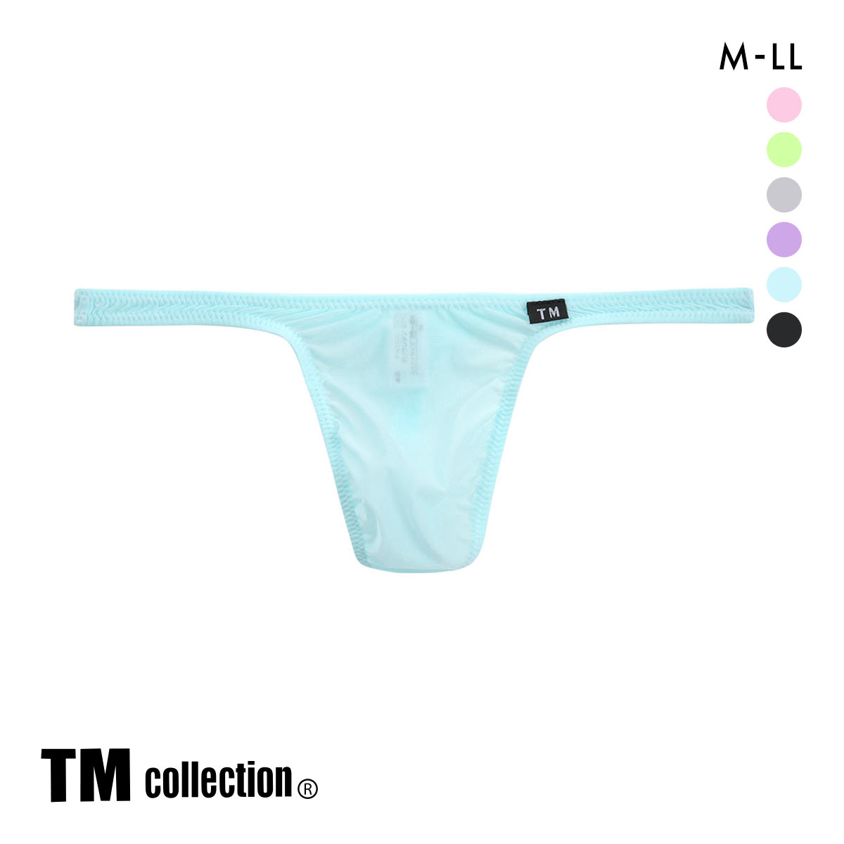 ティーエム コレクション Clearskin STANDARD M L LL Tバック 透け メンズ セクシー 前閉じ(SX-サックス-M)